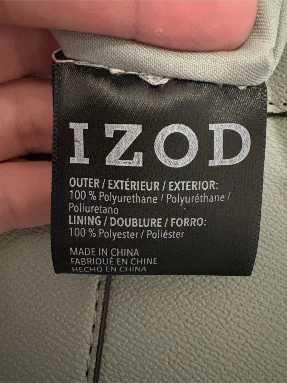 IZOD Sage Gray Faux Leather Structured Tote Bag Shoulder Purse NWT